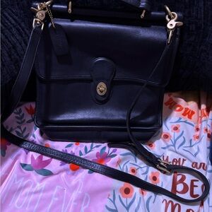 Coach Navy Leather Crossbody Bag